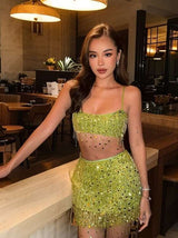 Sequin Fringe Two-Piece Party Set image 1