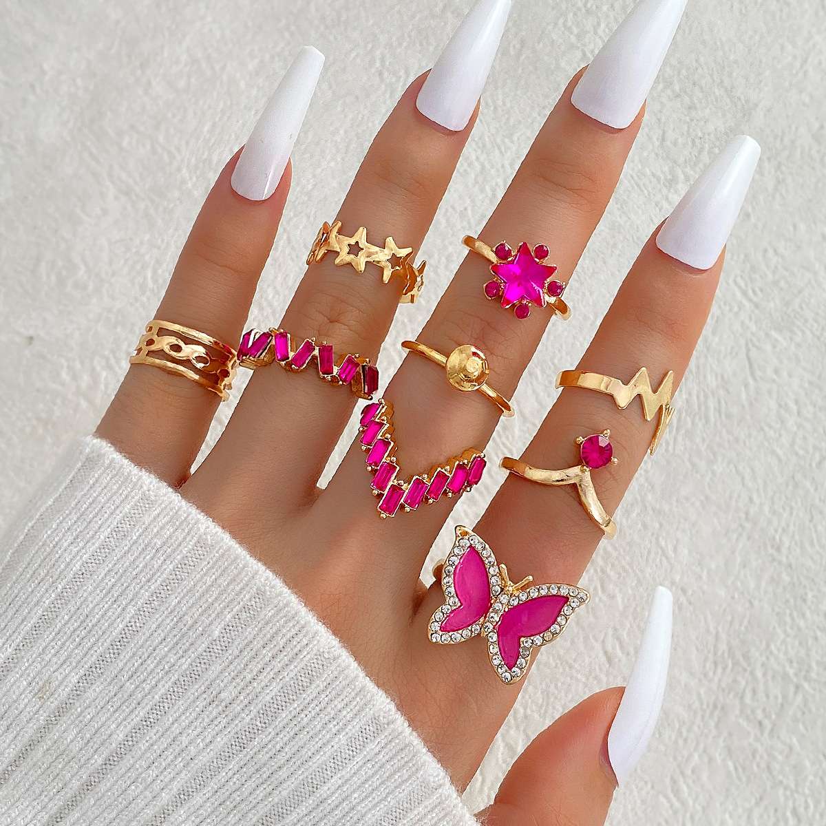 Stylish Rings with Crystal Accents image 0