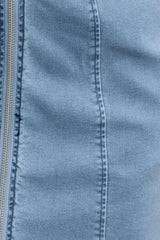 Front-Zip Sleeveless Denim Mini Dress image 7