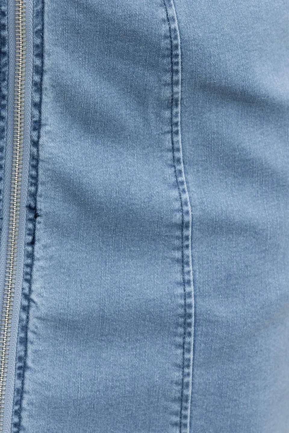 Front-Zip Sleeveless Denim Mini Dress image 7