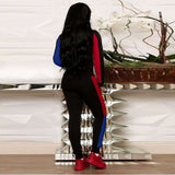 Color Block Two Piece Activewear Zipper Up Set image 2