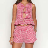 Bow-Tie Crop Top and Shorts Set image 3