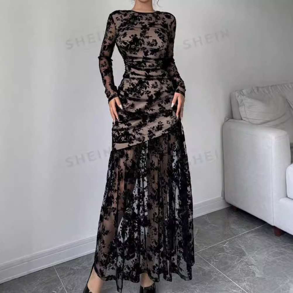 Lace Long Sleeve Maxi Dress image 6