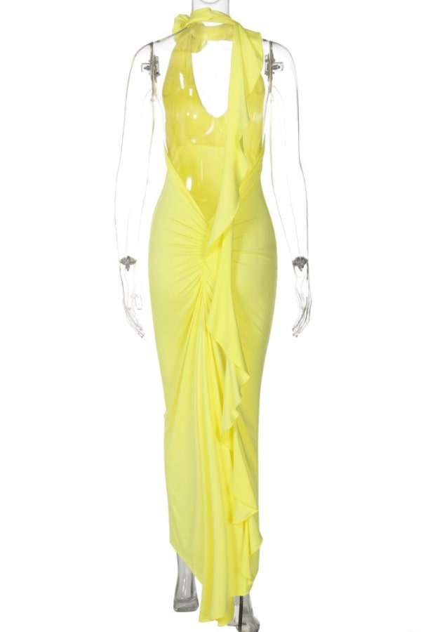 Radiant Rose Halter Maxi Dress image 6