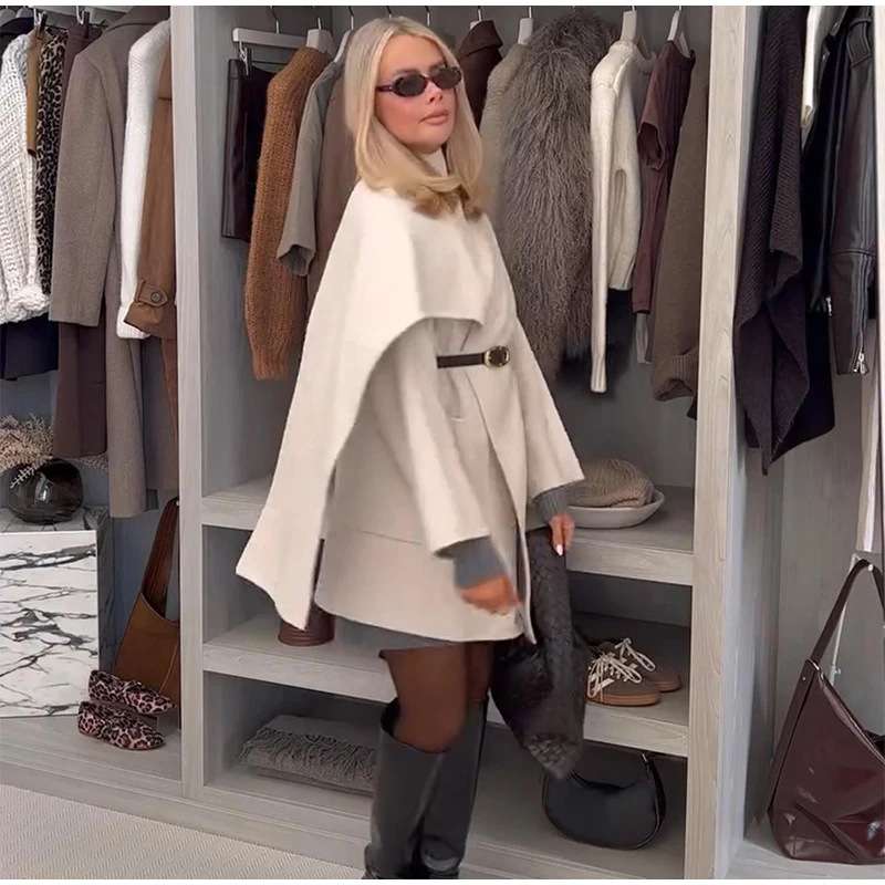 Scarf Collar Solid Midi Coat image 5