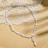 Elegant White Pearl Drop Necklace image 0