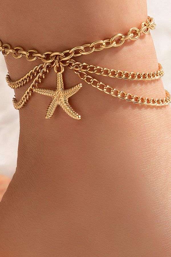 Gold Starfish Anklet image 0