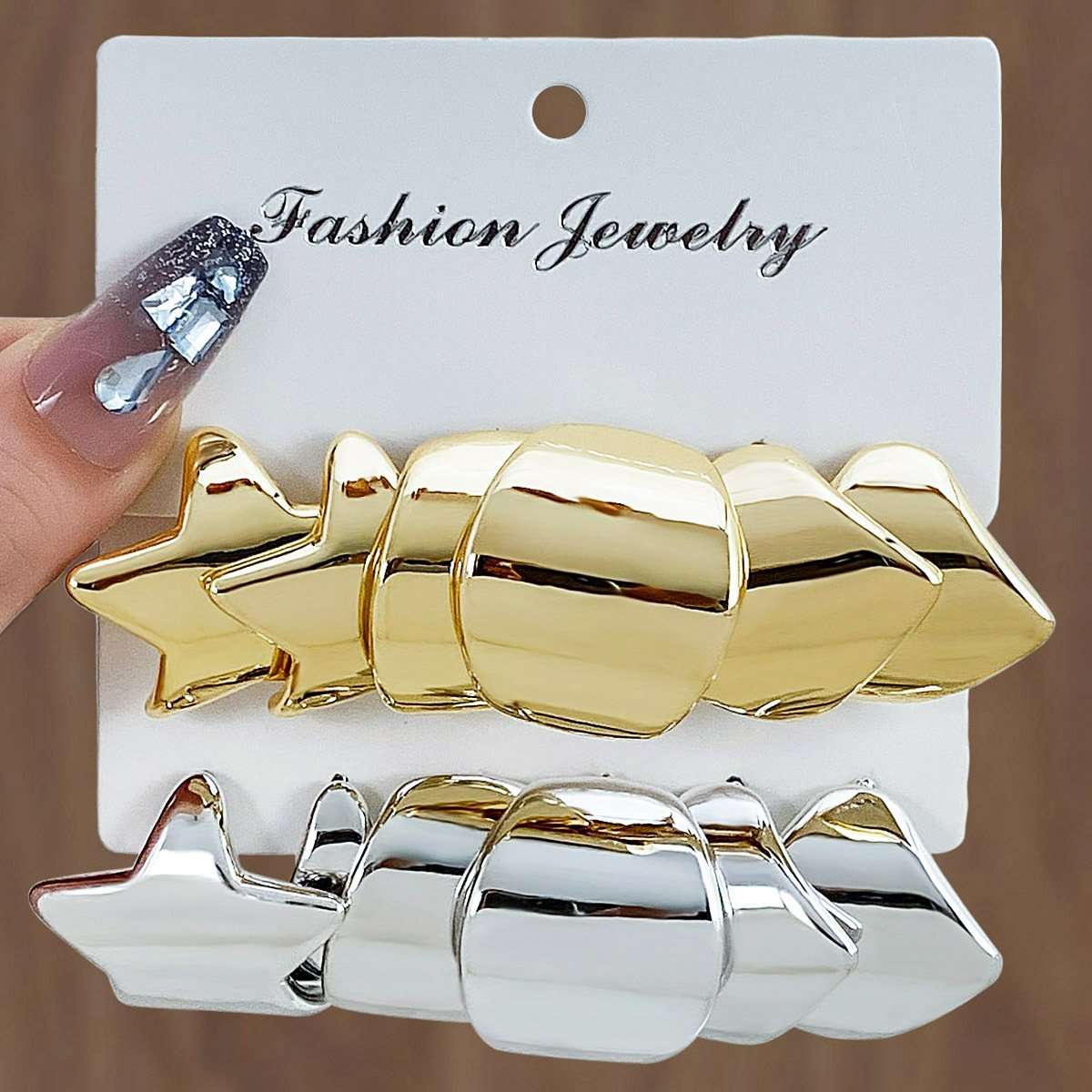 Elegant Star & Geometric Earrings Set image 2