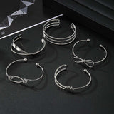Elegant Silver Wire Cuff Bracelets image 2