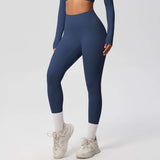 Womens Tights Sports Gym Wear Yoga Pants - L, Lapis Lazul Blue image