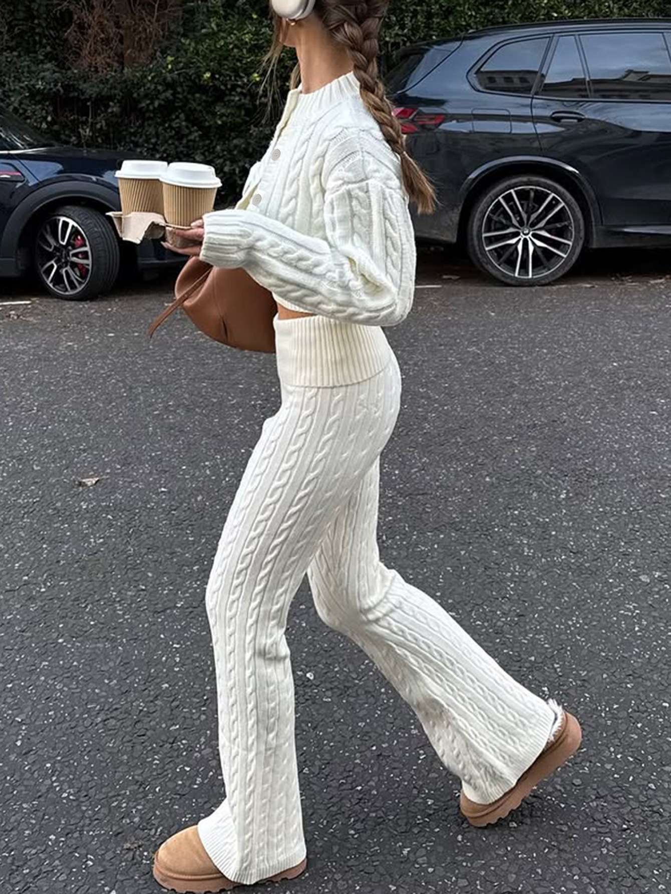 Cozy Knit Lounge Set with Cropped Cardigan image 4