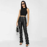 Fuax Leather Pants High Waisted Pants - S, Black image