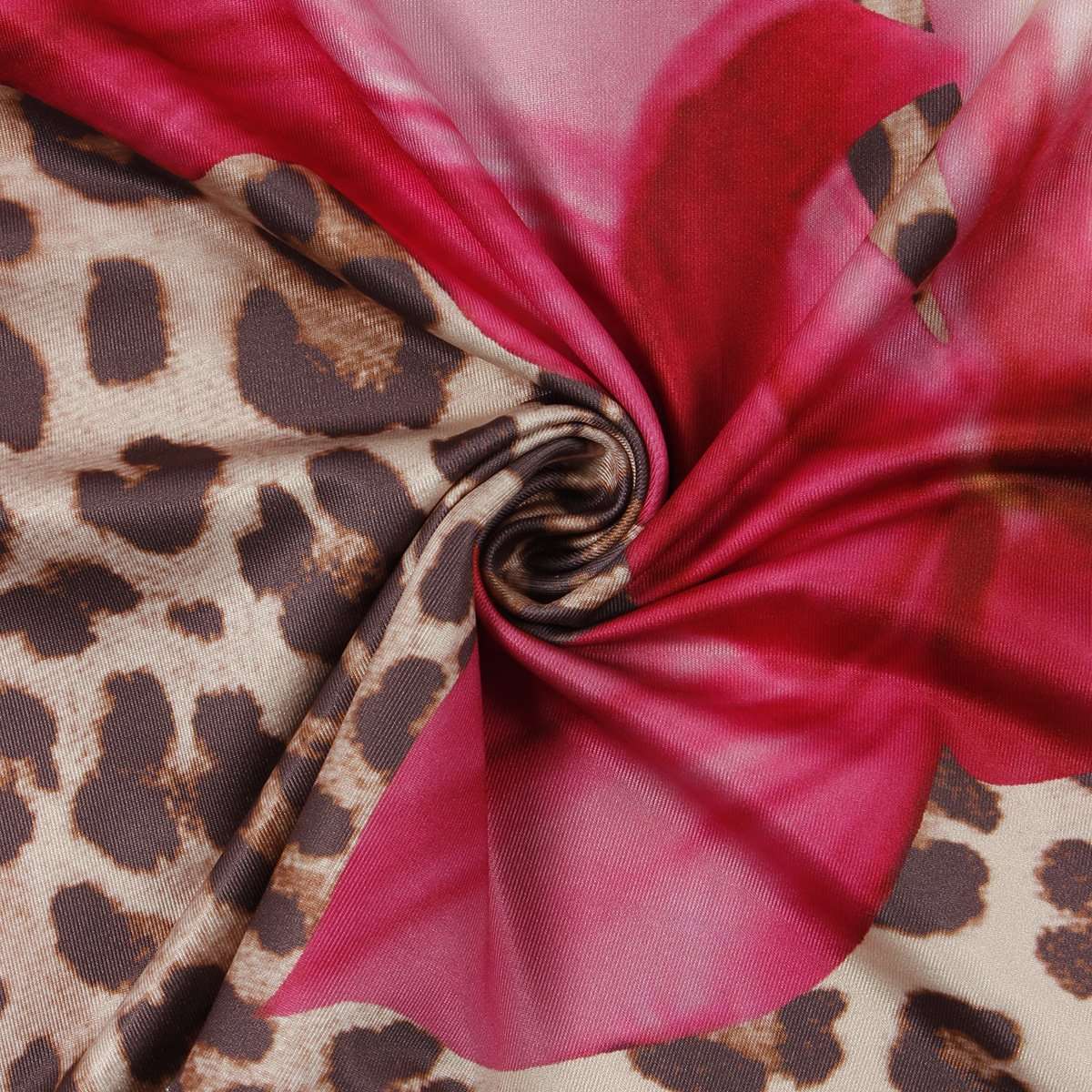 One-Shoulder Leopard Floral Maxi Dress image 3