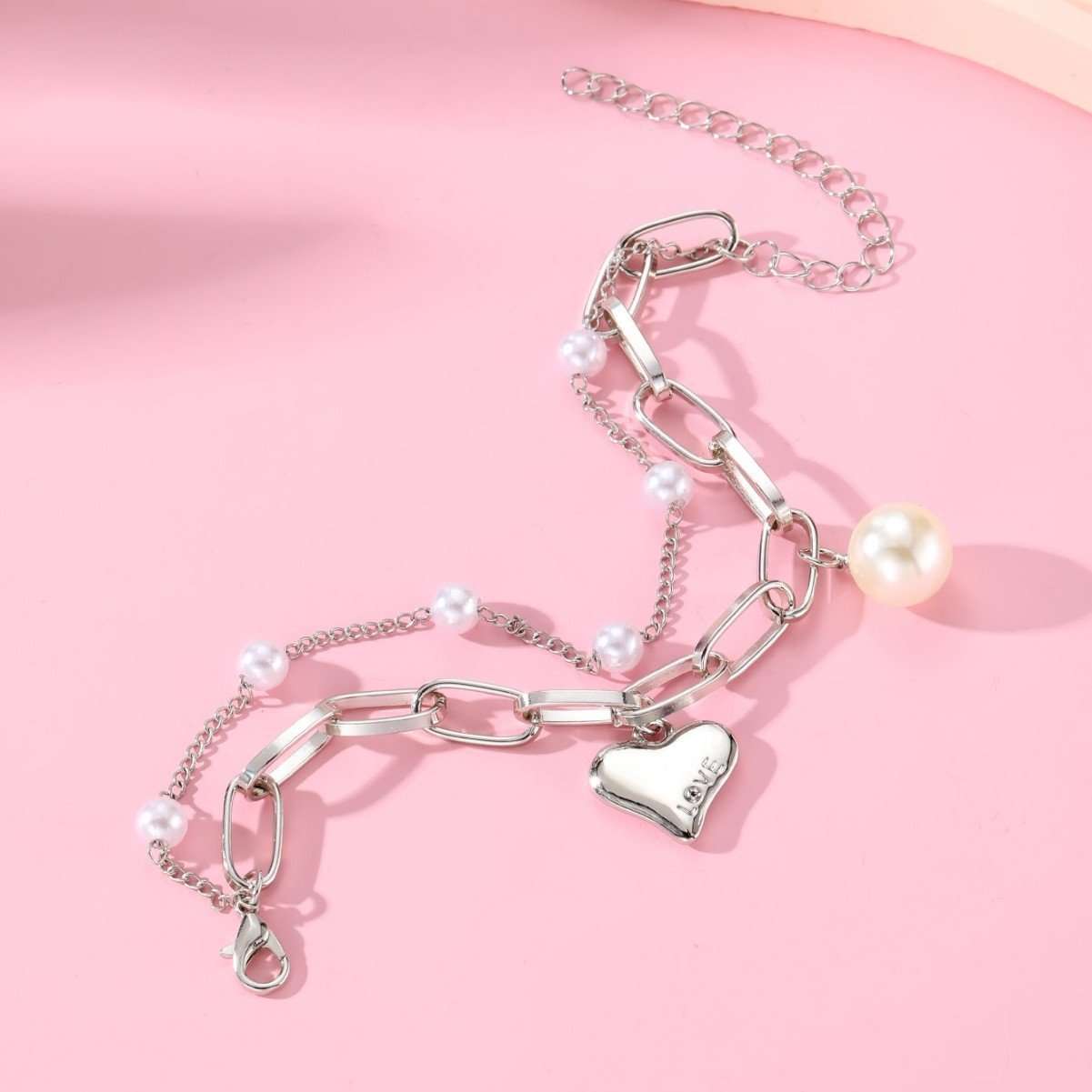 Love Heart Pendant Bracelet Set image 3