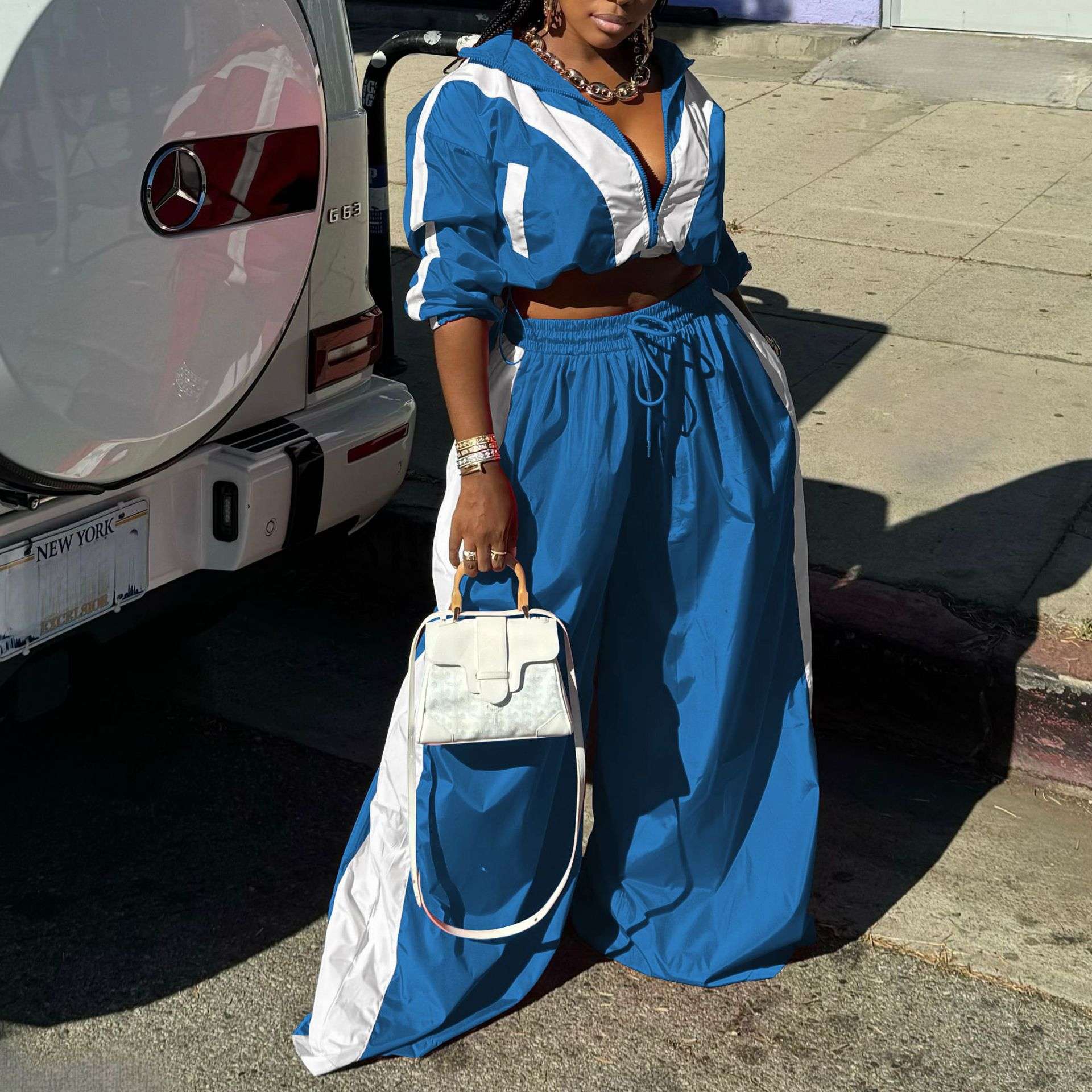 Sporty Fly Pant Set - M, Olympian Blue image