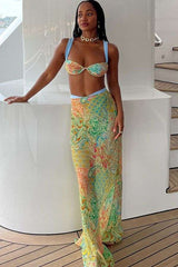 Paisley Print Bikini Top & Maxi Skirt image 0