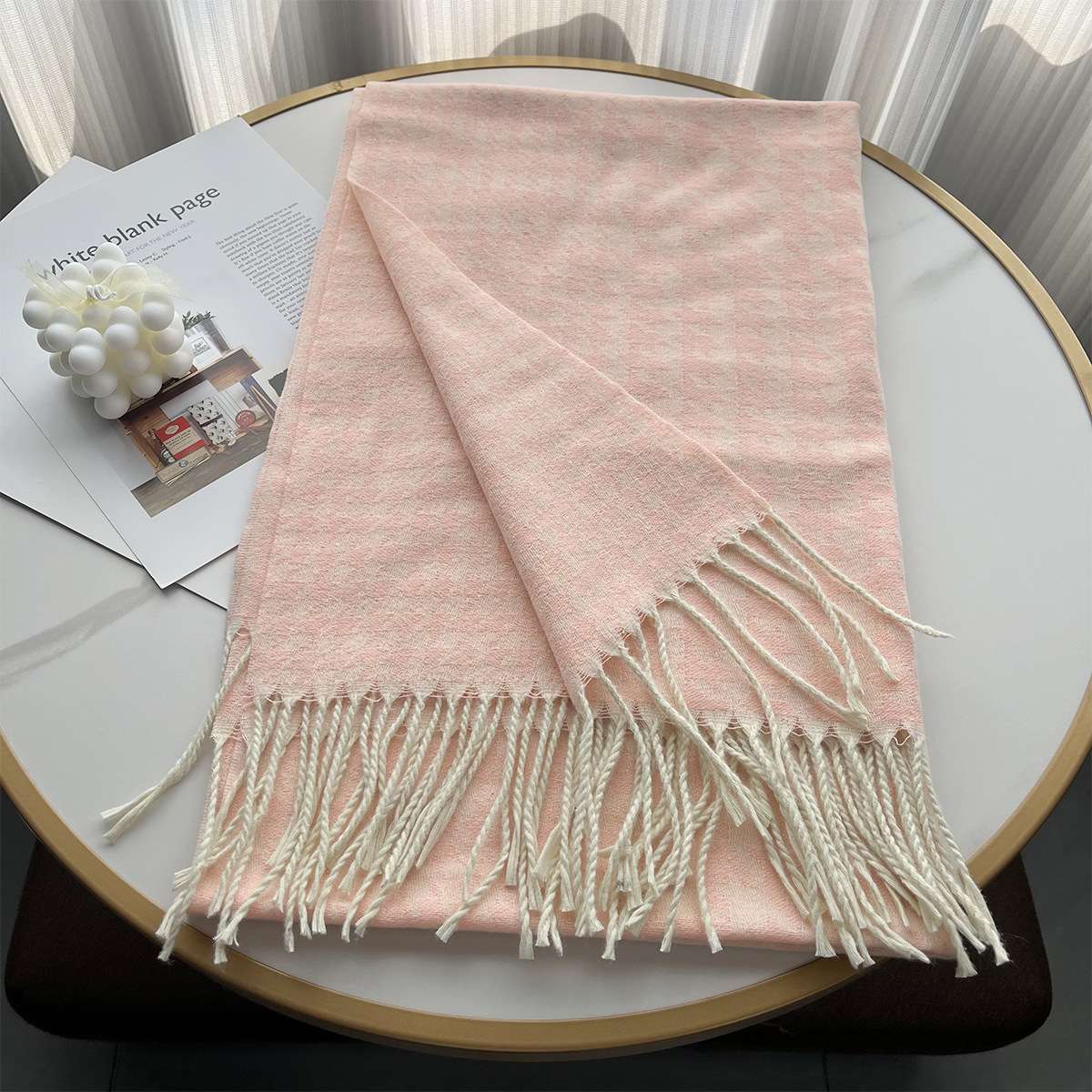 Winter Fashion Luxury Shawl Tassel Wrap - Free Size, Creole Pink image