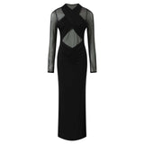 Sheer Back Long-Sleeve Maxi Dress image 4