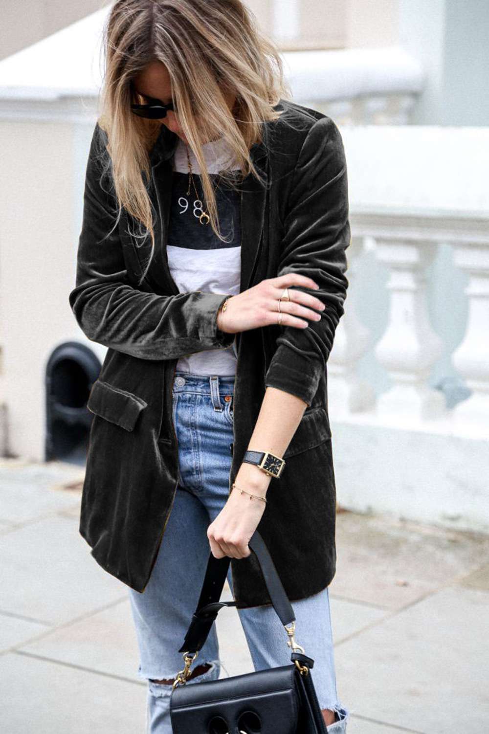 Luxurious Casual Blazer Jacket - M, Black image