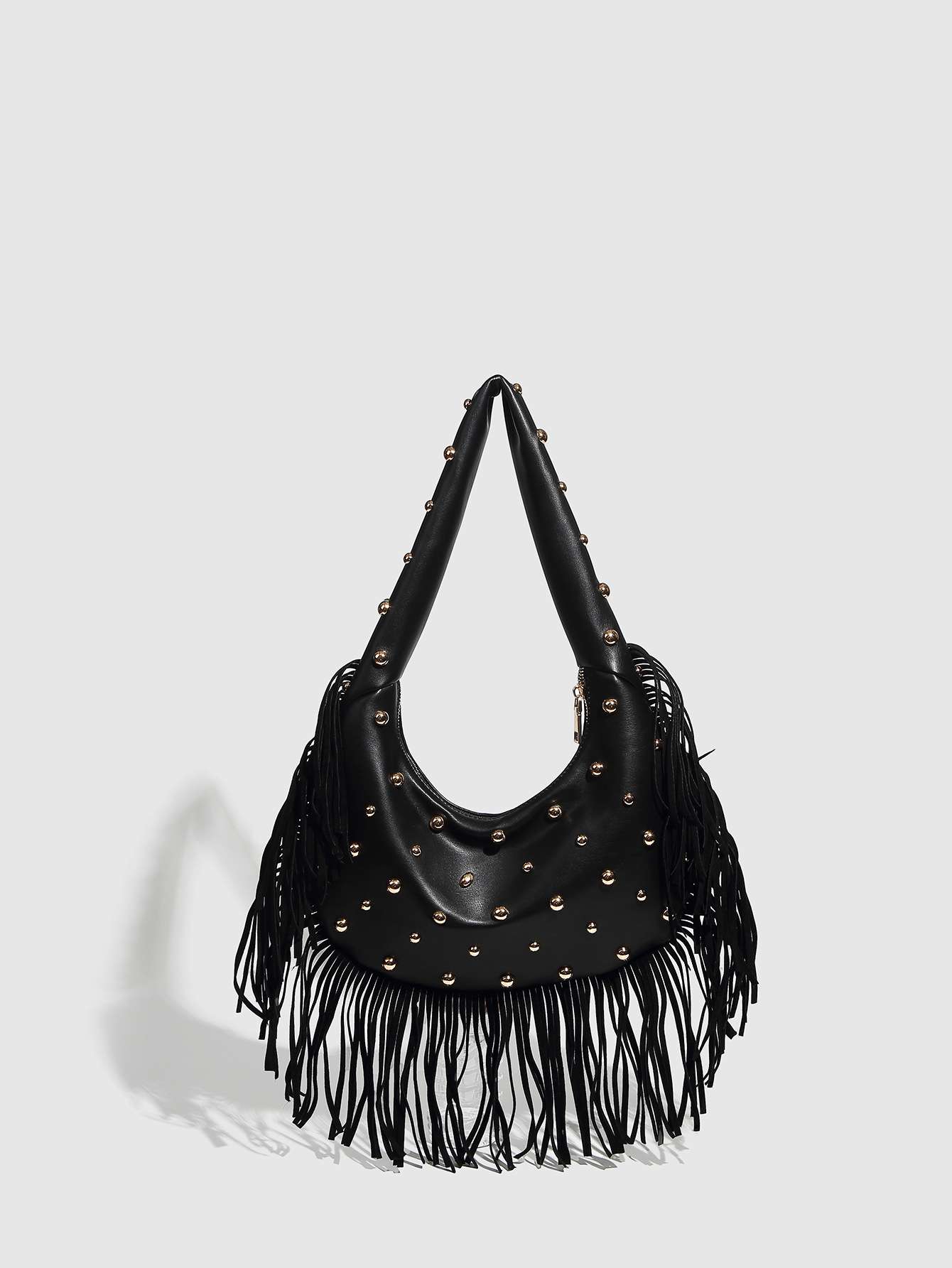 Fringe and Studded Shoulder Bag image 0