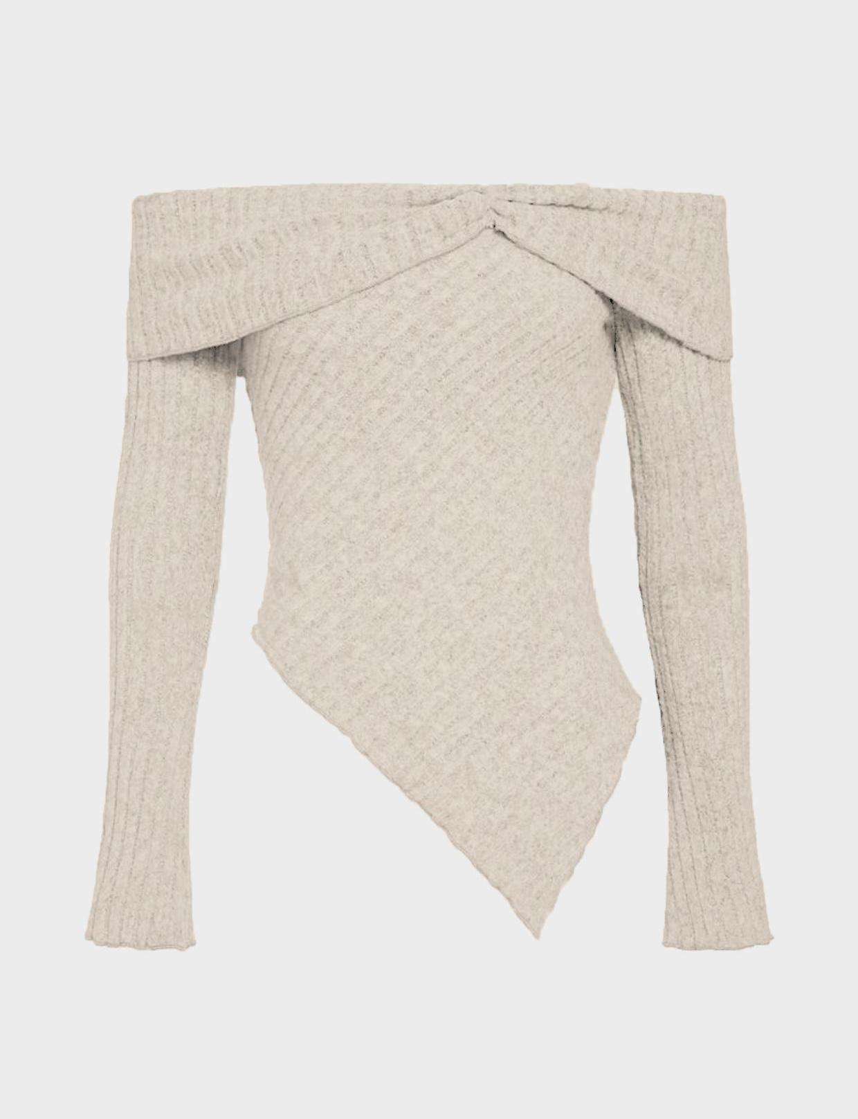 Off Shoulder Trim Asymmetrical Top image 1