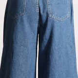 High Waist Heart Connectivity Hollow Out Denim image 6