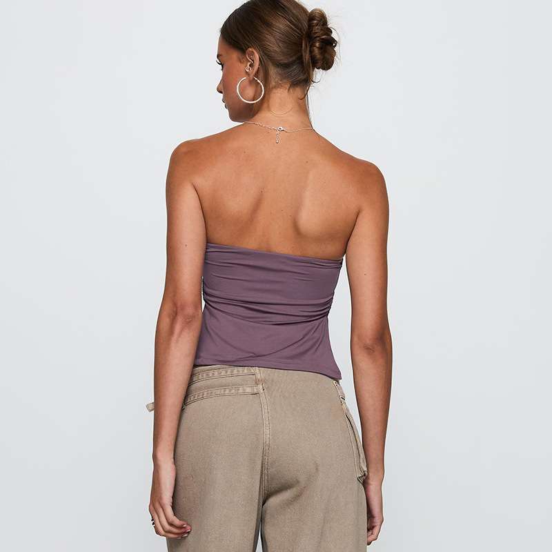 Strapless Ruched Crop Top image 6