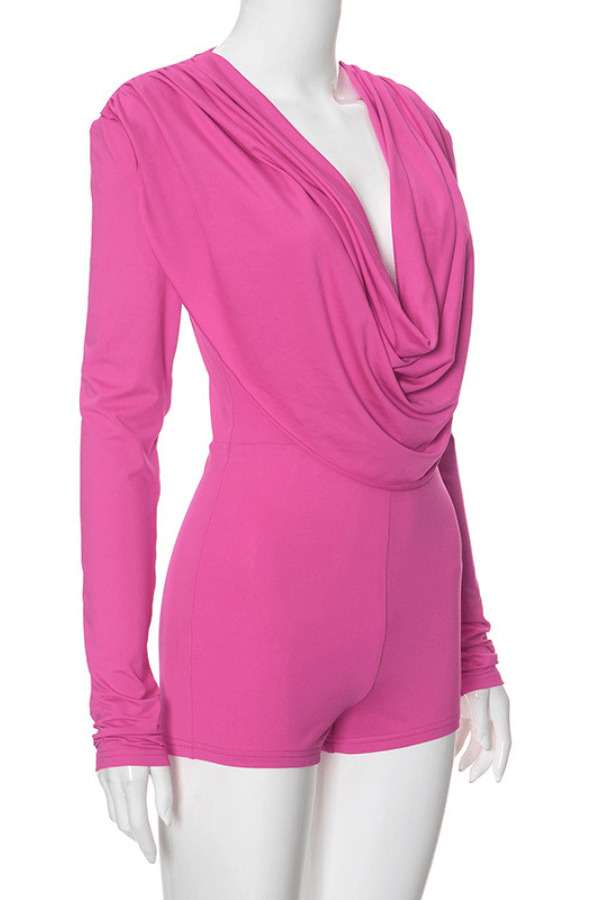 Fuchsia Glam Drape Romper image 2