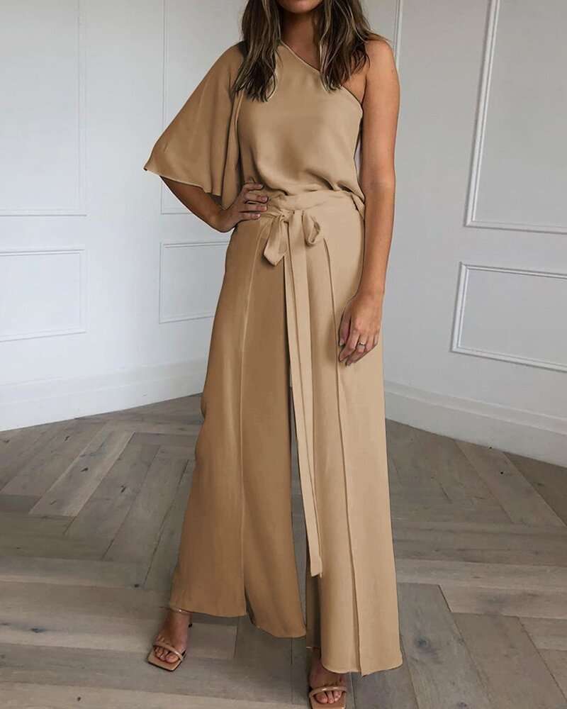 Long Sleeve Shirt & Wide-Leg Pants Set image 3