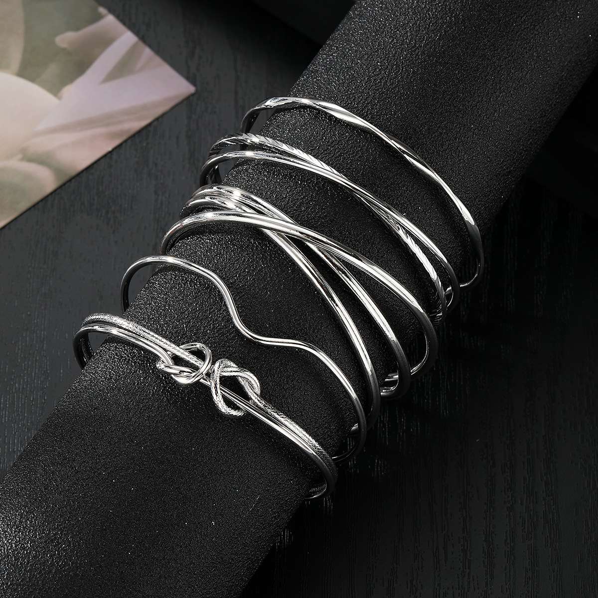 Mixed Design Bangle Bracelet image 2