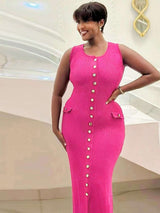 Button-Front Midi Dress image 1