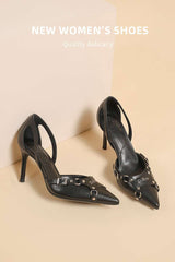 Pointed Rivet High Heels