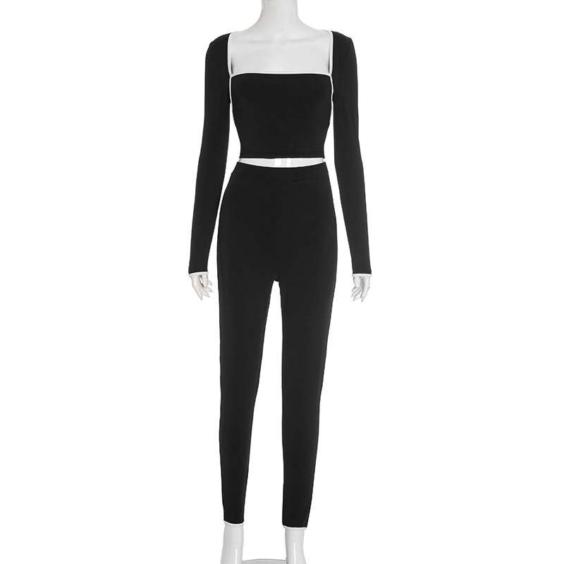 Long Sleeve Crop Top & High-Waist Pant image 3