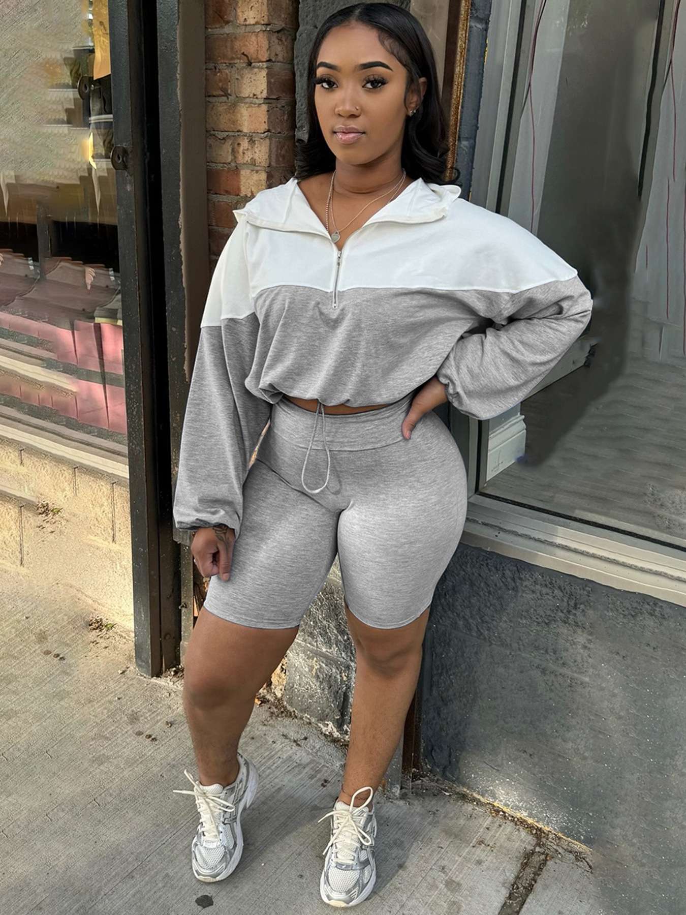 Colorblock Cozy Active Set - L, Grey image