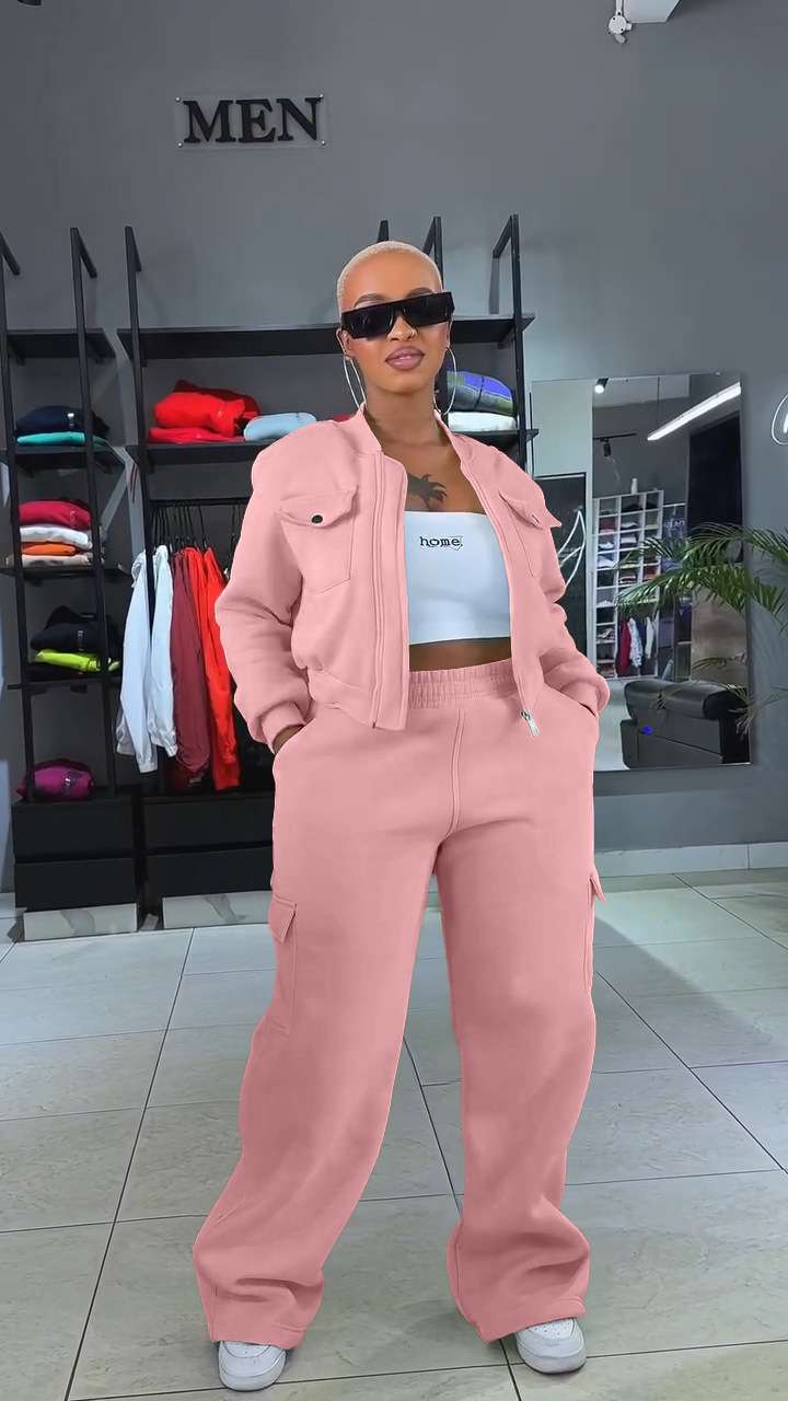 Trendy 2 Pieces Cargo Jogger Set image 2