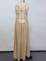Elegant Rope-Strap Pleated Maxi Dress image 4