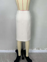 High-Slit Midi Skirt with Button Details image 5