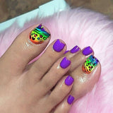 Rainbow Leopard Print Toenail Art image 0