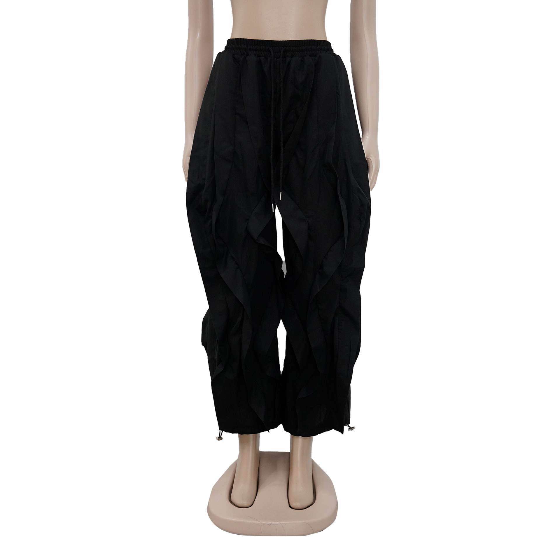 Ruffled Cargo Pants with Drawstring Hem image 6