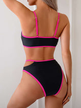 Contrast Bikini Set with Cutout Details image 2