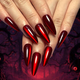 Red Press on Nails Stiletto Fake Nails image 0