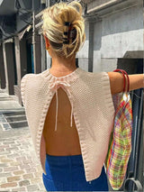 Open-Back Knit Vest with Tie Closure image 3