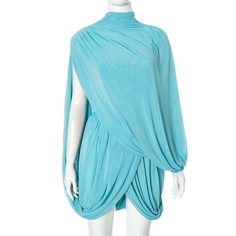 Asymmetrical Draped Tube Top 2-piece Overskirt Set image 4