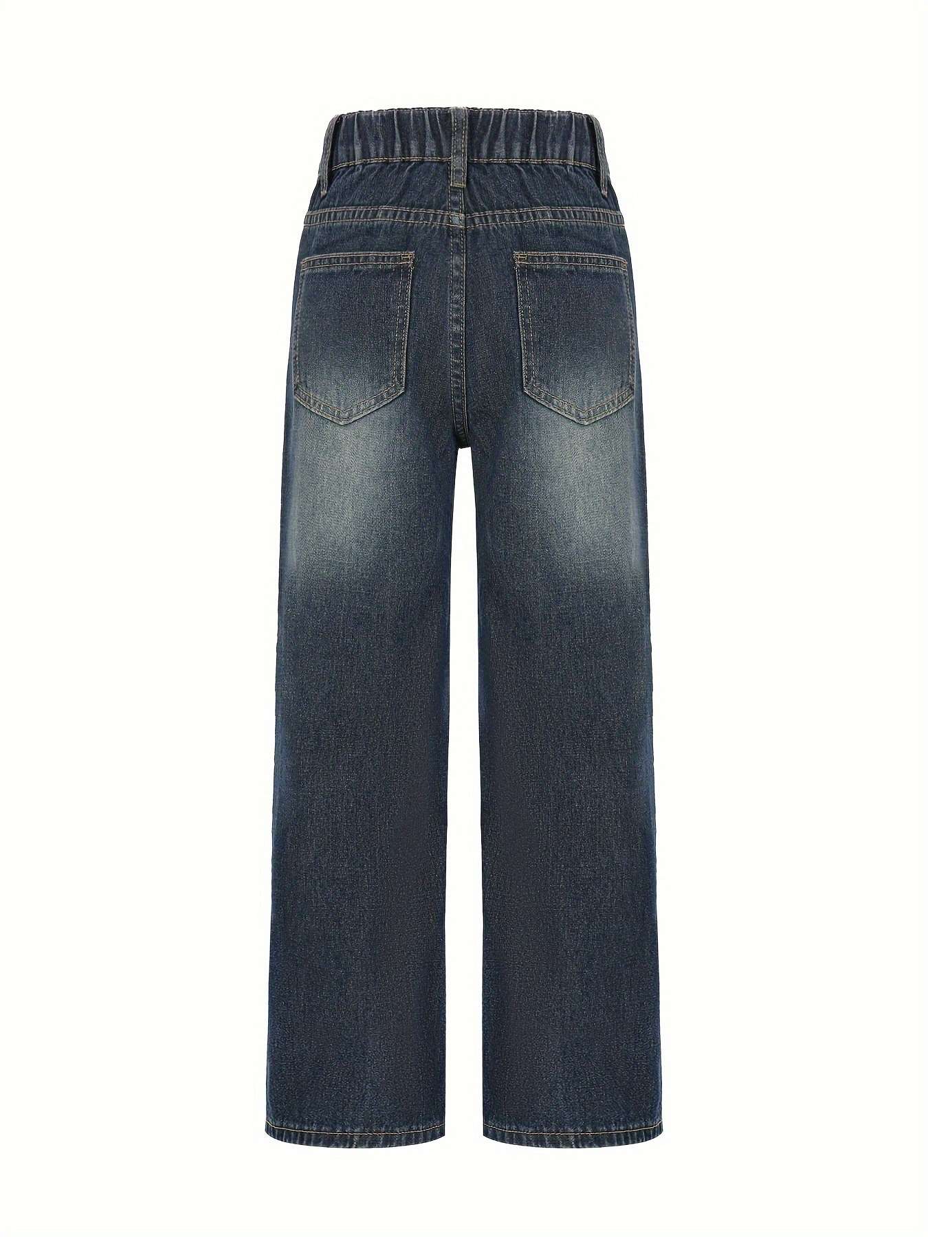 Graffiti Print Ripped Denim Pants image 4