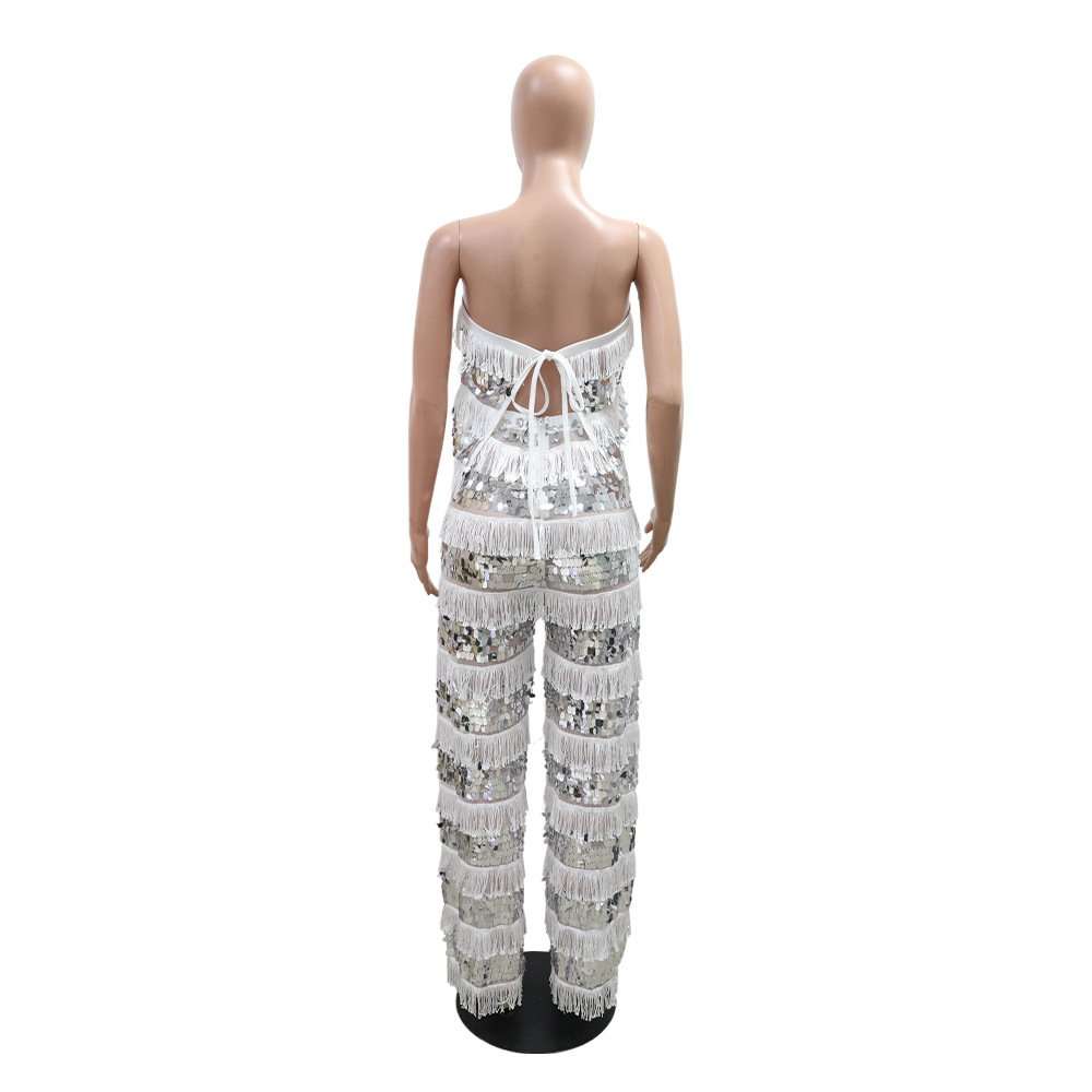Sequin Fringe Top and Pants Set image 6