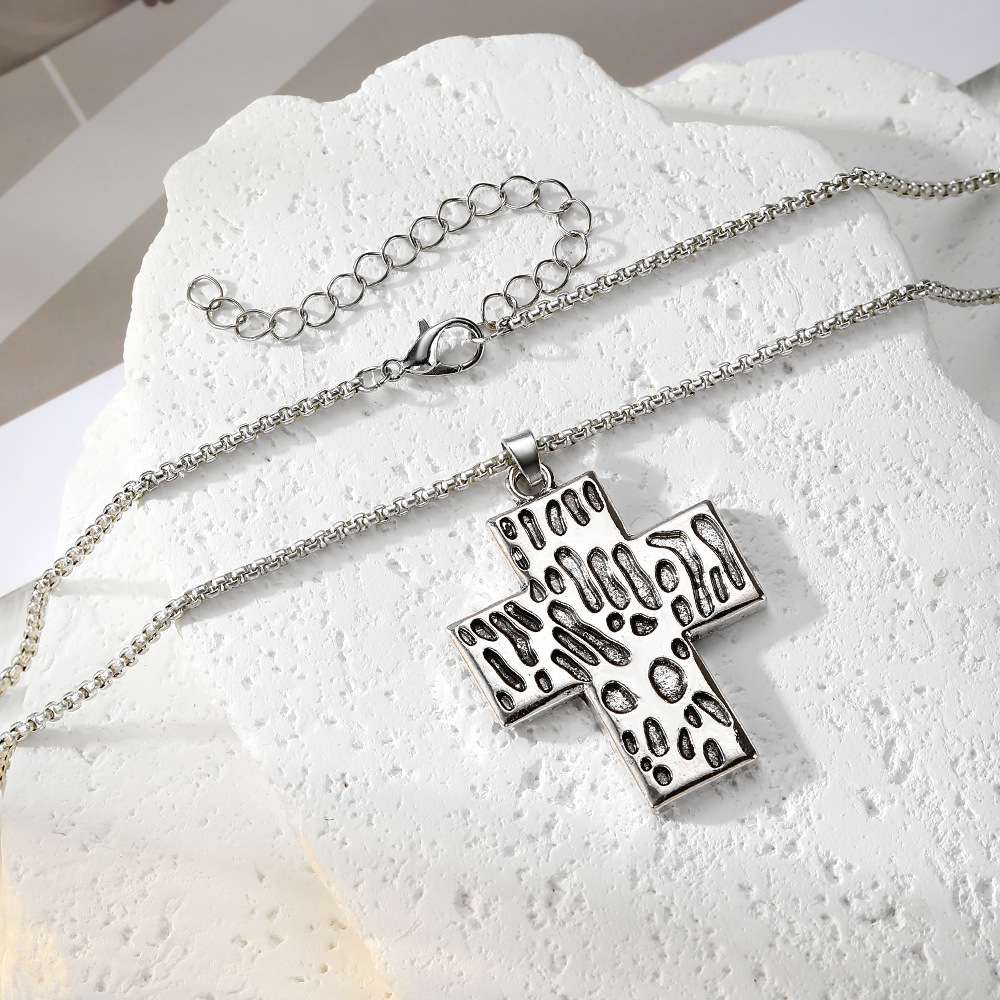 Leopard Print Cross Pendant Necklace image 2