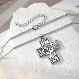Leopard Print Cross Pendant Necklace image 2