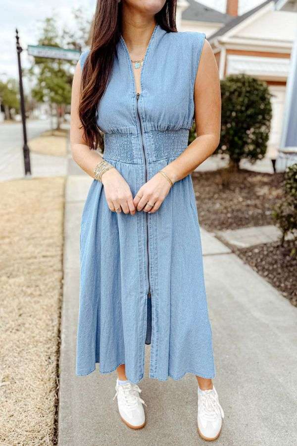 Midi Dress with Front Zipper image 0