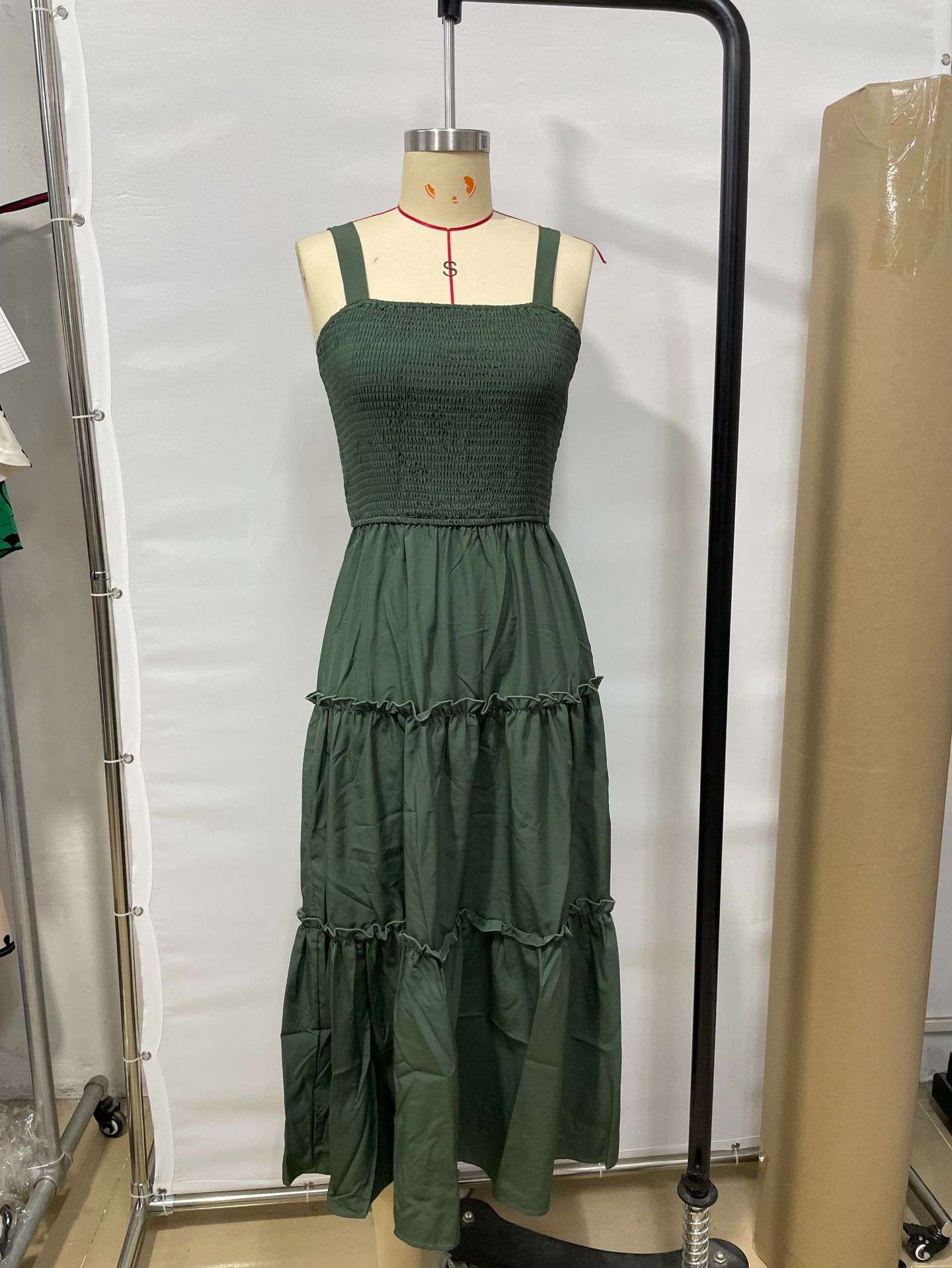 Smocked Maxi Dress with Ruffle Details image 4