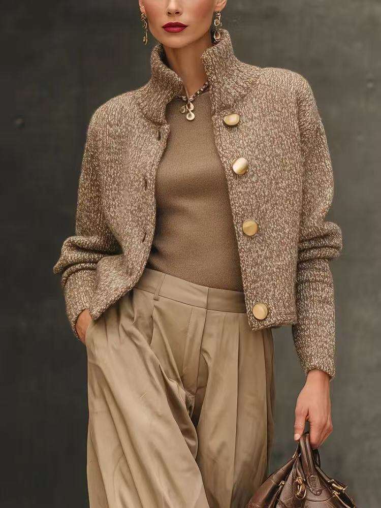 Textured Jacket with Gold Buttons image 2
